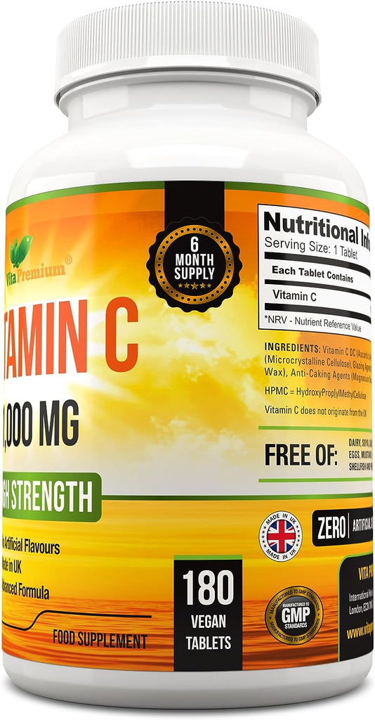 Vitamin C 1000 mg 180 Vegan Tablets