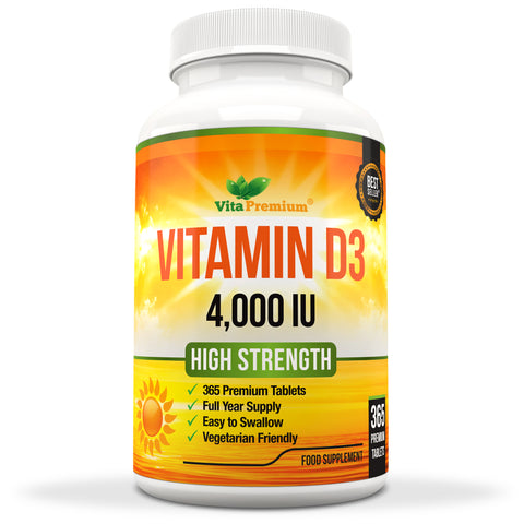 Vitamin D 4,000 IU - VEGETARIAN TABLETS
