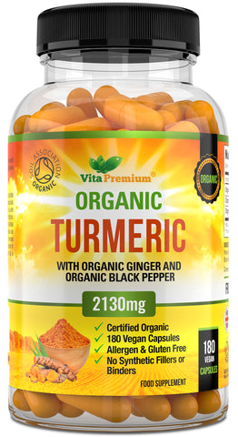 Organic Turmeric Curcumin 2130mg per Serving with Ginger and Black Pepper