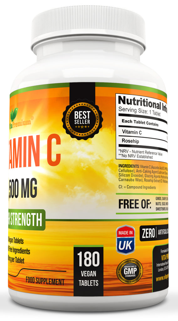 Vitamin C 1500 mg 180 Vegan Tablets